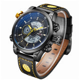 WEIDE Men's Fashion Casual Sports Watch Quartz Digital LED Back Light Military 30m Waterproof Men Watches