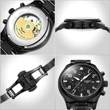Watches Men GUANQIN Army Watches Full Steel Sport Military Men Wristwatch Black Automatic Mechanical Movement Luxury Brand