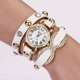 New Arrial PU Leather Strap Women Watches Fashion Cross Love Bowknot Pattern women Dress Watch drill wristwatch