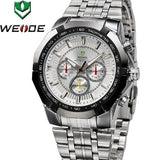 WEIDE Watches Men Military Quartz Sports Diver Watch Full Steel Luxury Brand Fashion Army Wristwatch