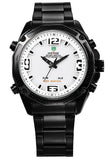 WEIDE Men Military Army Watch Analog LED Digital Stainless Steel Multifunction Quartz Sports Watch Men's Wristwatches