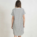 White Stripes Lion Animal Prints Short Sleeve Staight Shift Mini Jersey Casual Long t shirt Dress Summer New Women Fashion
