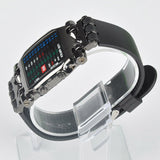 Women Fashion Jewelry Watches Unisex Square Binary Digital Watch Crab 31 Colorful LED Men's Watch