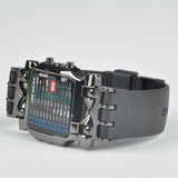 Women Fashion Jewelry Watches Unisex Square Binary Digital Watch Crab 31 Colorful LED Men's Watch