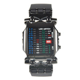 Women Fashion Jewelry Watches Unisex Square Binary Digital Watch Crab 31 Colorful LED Men's Watch
