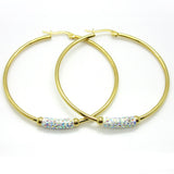 Women Gift Sale Fashion Jewelry 3 Size 18k Gold Huge Circular Crystal Clay Hoop Earrings Basket Ball Wives Earrings