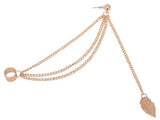 Women Girl Stylish Punk Rock Leaf Chain Tassel Dangle Ear Cuff Wrap Earring sterling silver and golden earrings Fashion jewelry