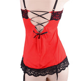 Women Red Lace Dress Sleepwear +G-string Sexy Teddies Lingerie Hot