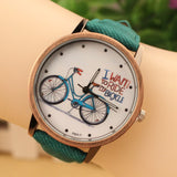 Women Wristwatch New Fashion Casual Watches Cute Cartoon Bike Geniune Leather Dress Watches Women Quartz Watch