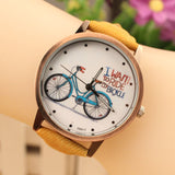 Women Wristwatch New Fashion Casual Watches Cute Cartoon Bike Geniune Leather Dress Watches Women Quartz Watch