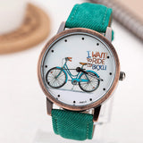 Women Wristwatch New Fashion Casual Watches Cute Cartoon Bike Geniune Leather Dress Watches Women Quartz Watch