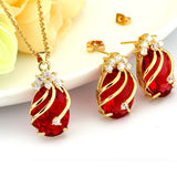 Women's Crystal Jewelry Set BrAND 18K Gold Plated Sets Fashion Party Rhinestone Jewelry Set