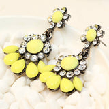 Women's fashion earrings New arrival brand sweet metal with gems stud crystal earring for women girls