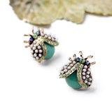 Women Personality Hiphop Style Ear Jewelry Asian Lady Beetle Earrings