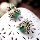 Women Personality Hiphop Style Ear Jewelry Asian Lady Beetle Earrings