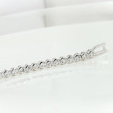 Women Tennis Bracelet Luxury Platinum Plated Round Clear CZ Tennis Bracelets & Bangles for Elegant Party Jewelry