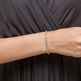Women Tennis Bracelet Luxury Platinum Plated Round Clear CZ Tennis Bracelets & Bangles for Elegant Party Jewelry
