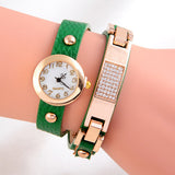Women Wristwatch New Fashion Luxury Dress Watch Punk Style Golden Geniune Leather Wrap Quartz Watch Women Casual Watch