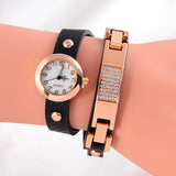 Women Wristwatch New Fashion Luxury Dress Watch Punk Style Golden Geniune Leather Wrap Quartz Watch Women Casual Watch