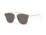 Women's Sunglasses Metal Frame Reflective Coating Mirror Flat Panel Lens Brand Designer Sun Glasses