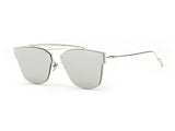 Women's Sunglasses Metal Frame Reflective Coating Mirror Flat Panel Lens Brand Designer Sun Glasses Oculos De Sol