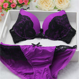 New Women's Underwear Set, Sexy Lace Bra Sets for women Embroidery 3/4 Cup B Cup Bra Sets Push Up Bra 