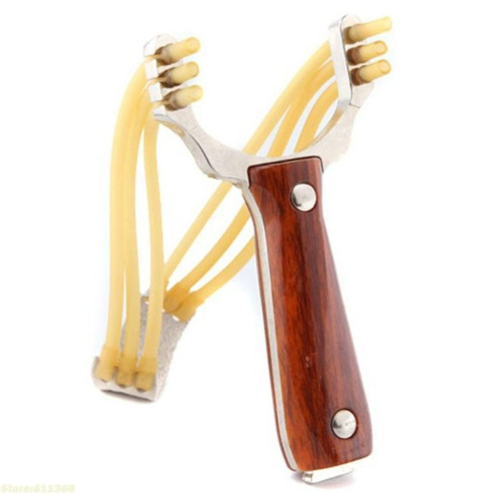 Wood Pattern Handle Hunting slingshot With slingshot rubber band sling shot For outdoor And Competetion