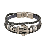 Wristband Charm Jewelry Multilayer Leather Bracelets & Bangles for Men and Women Anchor Bracelet Accessories