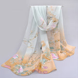 Feminino rushed cachecol skull of spring and autumn thin chiffon silk women summer sun scarves outdoors shawl