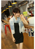 Fashion Totem female Korean version of the new chiffon and cotton scarf 