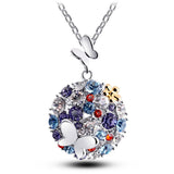 Fashion Brand 18K Gold Jewellery Rhinestone Crystal Jewelry Sets Butterfly Costume Jewelry Necklace Earrings Set for women