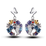 Fashion Brand 18K Gold Jewellery Rhinestone Crystal Jewelry Sets Butterfly Costume Jewelry Necklace Earrings Set for women