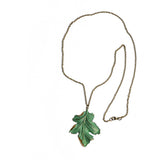 fashion green leaf pendant necklace 18k gold plated zinc alloy leaf pendant necklace for women jewelry party gift