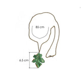 fashion green leaf pendant necklace 18k gold plated zinc alloy leaf pendant necklace for women jewelry party gift