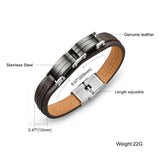 fashion jewelry Genuine PU leather Black Men Classical bracelets Personality gifts for man creative accessories