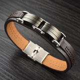 fashion jewelry Genuine PU leather Black Men Classical bracelets Personality gifts for man creative accessories
