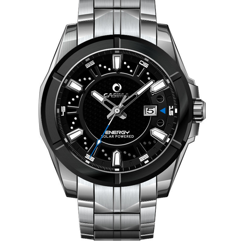fashion watches men watch sports stainless steel solar energy charge strongest luminous waterproof 100m