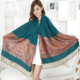 India hot sale new air conditioning room warm winter women shawl chaddar pashmina national wind cashew spend