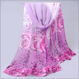 High quality women scarf cotton voile scarves solid warm autumn and winter scarf shawl rose printed
