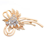 hot selling 18k rose Golden Bow Brooch Shinning Synthetic Rhinestone Decoration Banquet Accessory Beautiful brooch for women