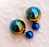 imitation pearl earrings fashion trendy coated printed double created simulated pearl ear stud earrings for women