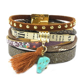 leather bracelet 5 color 3 size women charm bracelets Bohemian bracelets & bangles Christmas gift jewelry for women 