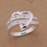 luxury ebay top shining stainless steel heart ring,AAA zircon sterling silver love ring,Valentine's day gift