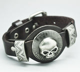 Men jewelry bracelets bangles Genuine Leather SKull Studs Genunine Leather bracelets for women