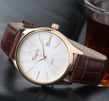 Men's watches top brand luxury Calendar high quality fashion design Genuine leather men quartz watch