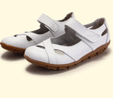 New fashion shoes woman genuine leather shoes women flats causal sandal round toe flexible ballet loafer