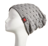 New reversible knitted winter female beanie hat women's warm hats women Chunky Baggy cap