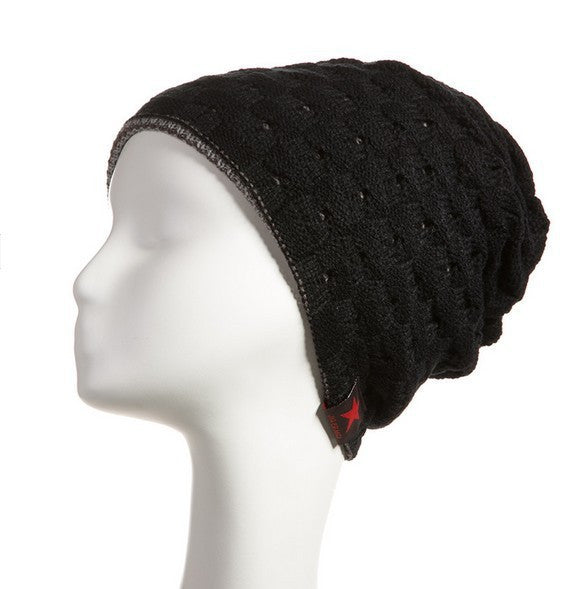 New reversible knitted winter female beanie hat women's warm hats women Chunky Baggy cap