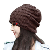 New reversible knitted winter female beanie hat,women's warm hats women Chunky Baggy cap