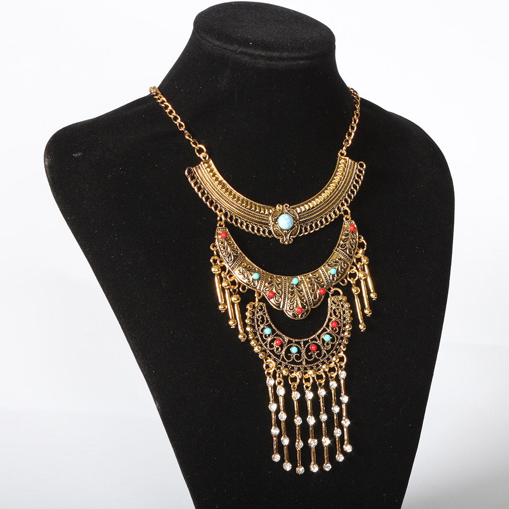 new Fashion maxi Statement Necklace & Pendant women Gypsy Vintage Choker Collar Ethnic bohemian necklace women fine jewelry
